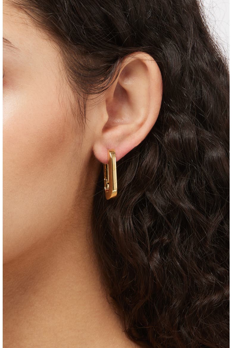 U-Link Hoop Earrings, Alternate, color, HIGH POLISH GOLD