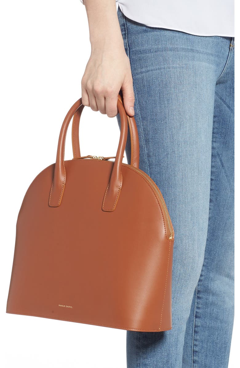 Mansur Gavriel Top Handle Rounded Leather Bag, Alternate, color,