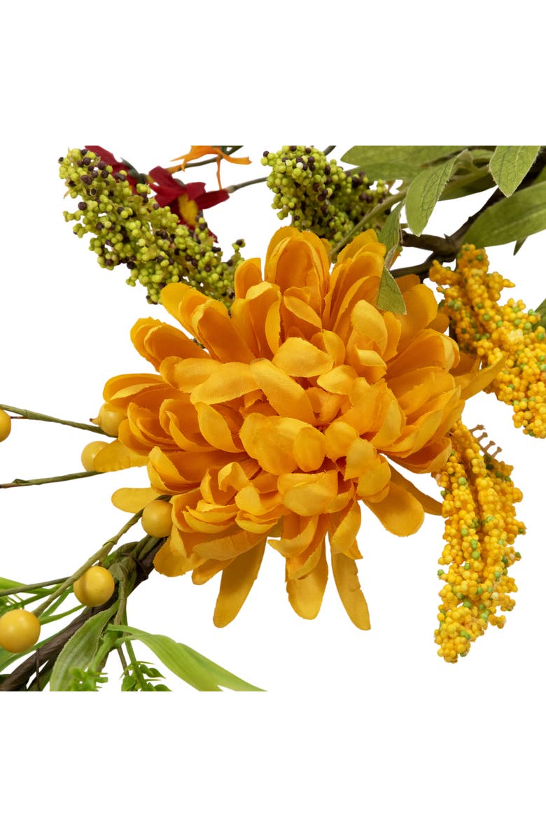 Northlight Peony and Pip Berry Cluster Artificial Fall Harvest Floral Garland - 5' x 10", Alternate, color, Orange