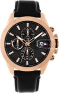 Tommy Hilfiger Jameson Multi-Function Leather Strap Watch