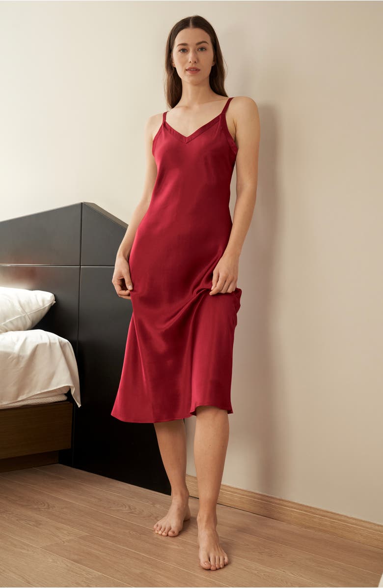 Lilysilk Long & Close Fitting Silk Nightgown, Alternate, color,