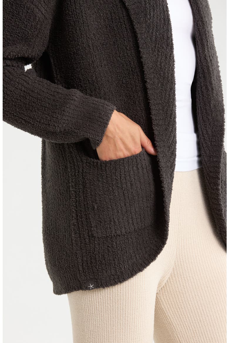 CozyChic® Ribbed Shawl Collar Cardigan, Alternate, color, CARBON