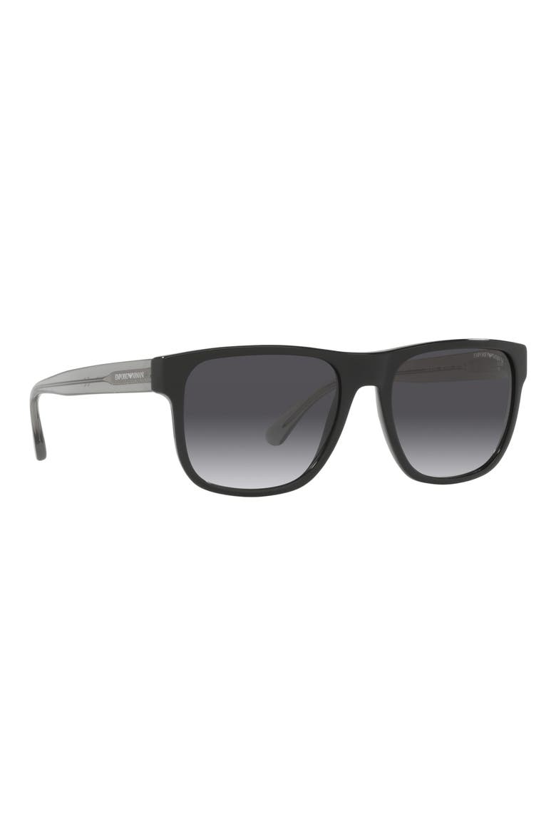 56mm Pillow Sunglasses, Alternate, color, BLACK / GRADIENT GREY