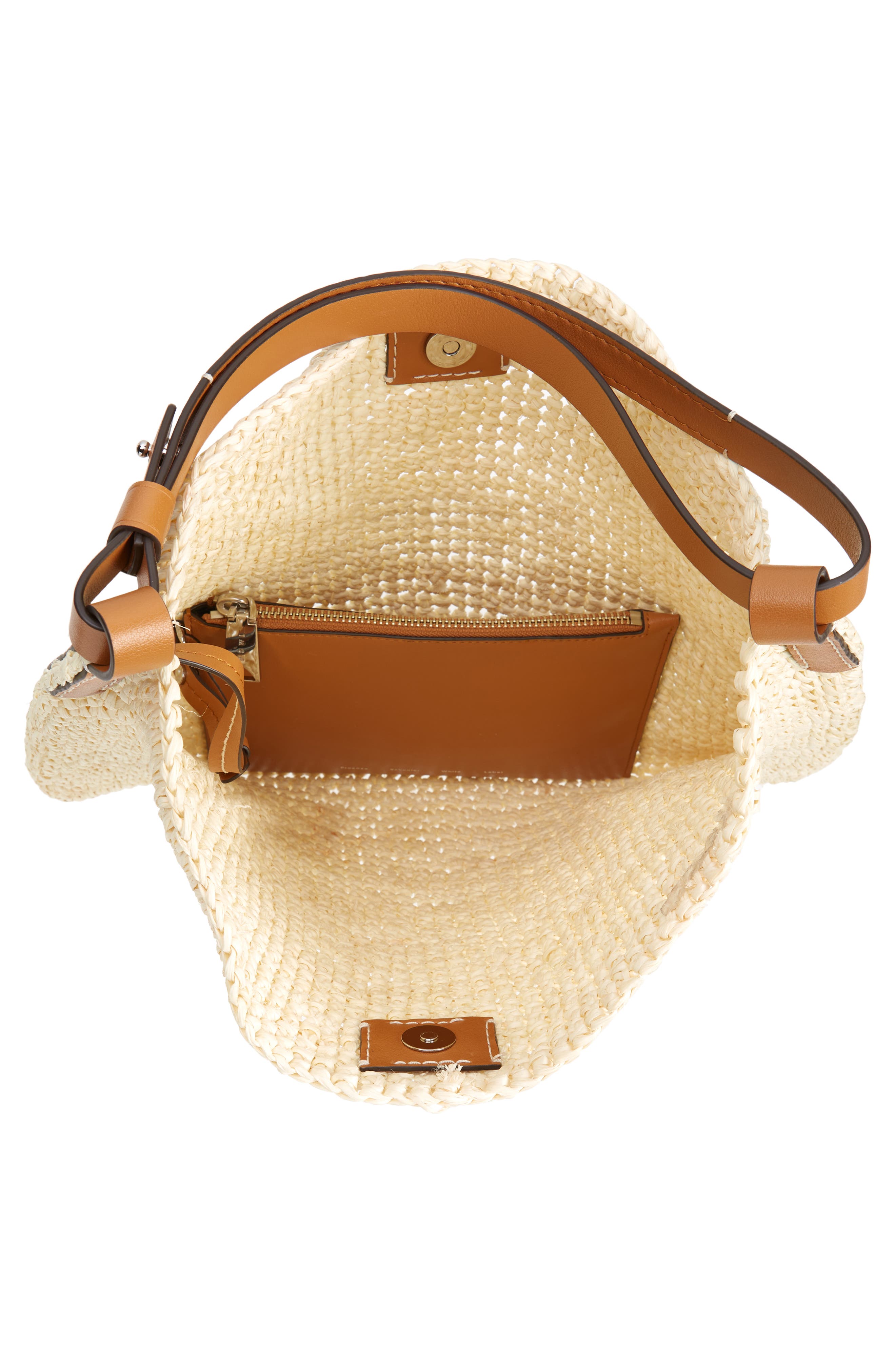 Proenza Schouler White Label Minetta Raffia Shoulder Bag, Alternate, color, 