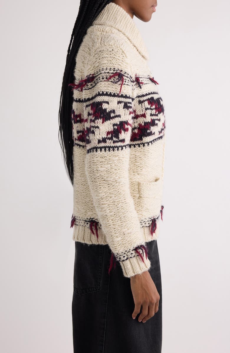 Thylane Placed Print Wool Cardigan