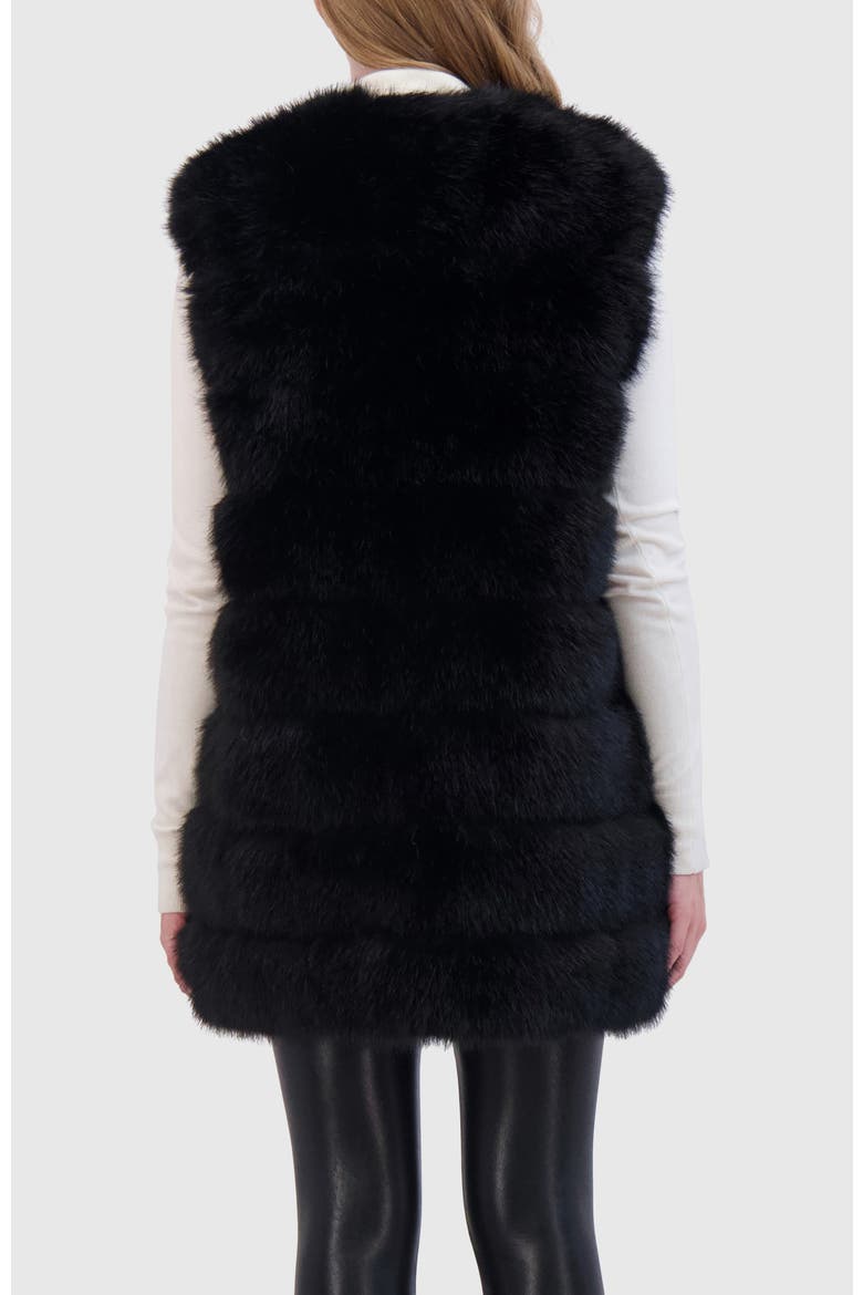 Fur-Free Fox (Faux Fur) Vest, Alternate, color, BLACK