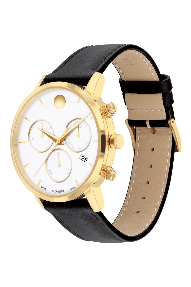 Museum Classic Chronograph Bracelet Watch, 42mm, Alternate, color, BLACK/ WHITE