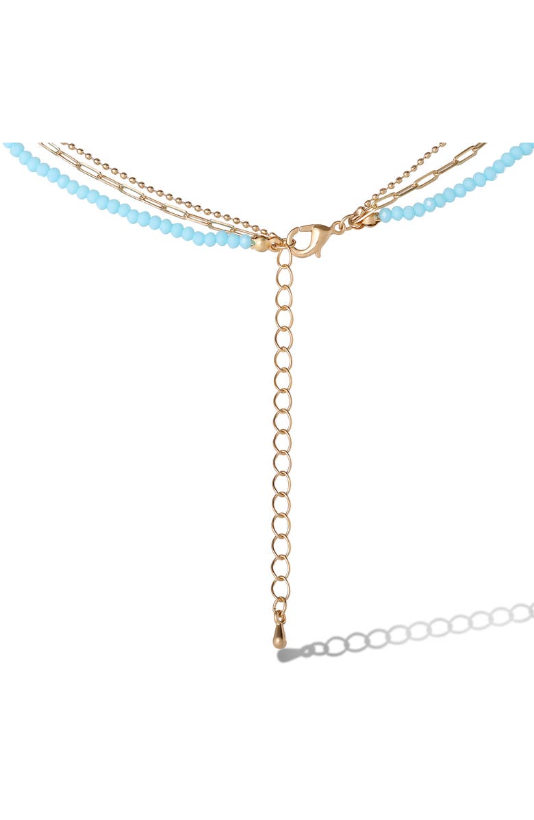 Jessica Simpson Turquoise and Blue-Bead Layered Necklace, Alternate, color, Silver