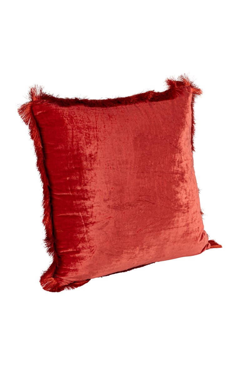 Storied Home Bliss Eyelash Fringe Pillow, Berry, Main, color, Red