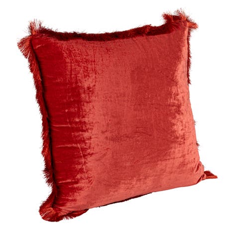 Bliss Eyelash Fringe Pillow, Berry