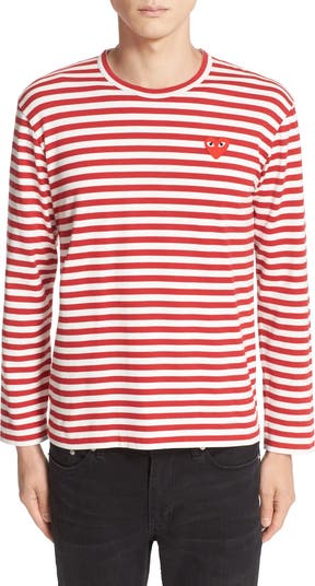 Comme des garcons red striped shirt on sale