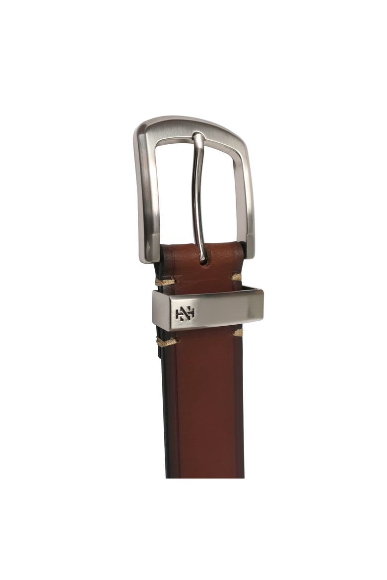 Mens Leather Jean Belt Metal Keeper, Alternate, color, Cognac