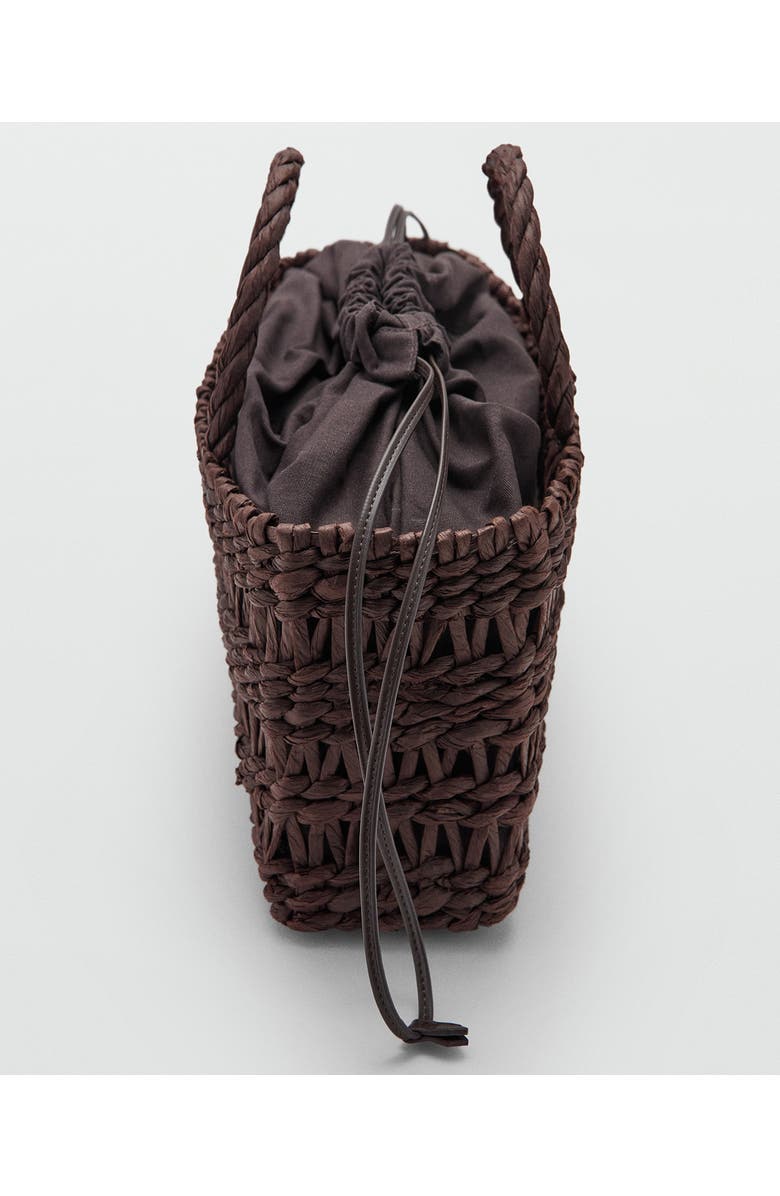 MANGO Medium Natural Fiber Tote, Alternate, color, Chocolate