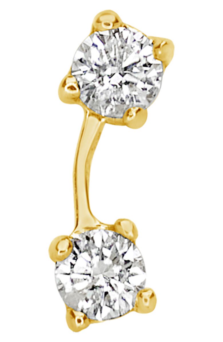 STERLING FOREVER FINE 14K Gold Double Diamond Single Stud Earring - 0.03 ctw, Alternate, color, 