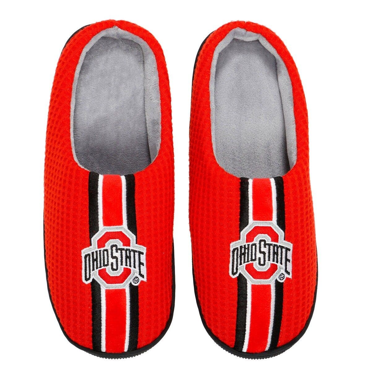 FOCO Men's FOCO Scarlet Ohio State Buckeyes Team Stripe Memory Foam Slide Slippers, Main, color, 