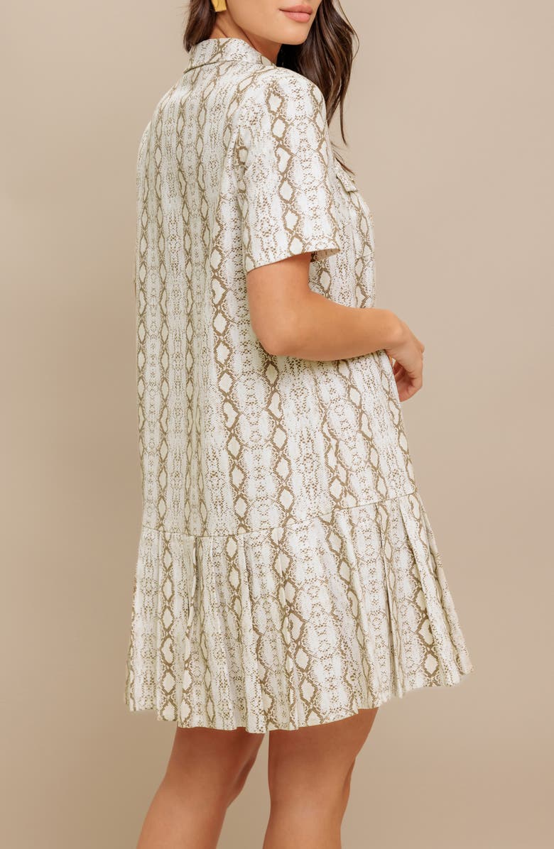 FLYING TOMATO Python Print Shirtdress, Alternate, color, Ivory Taupe