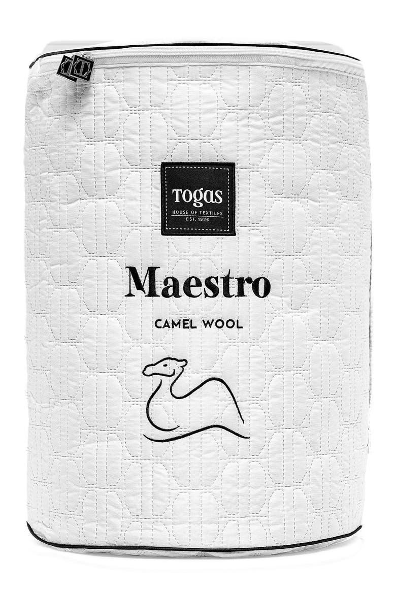 Maestro camel wool comforter, Alternate, color, White