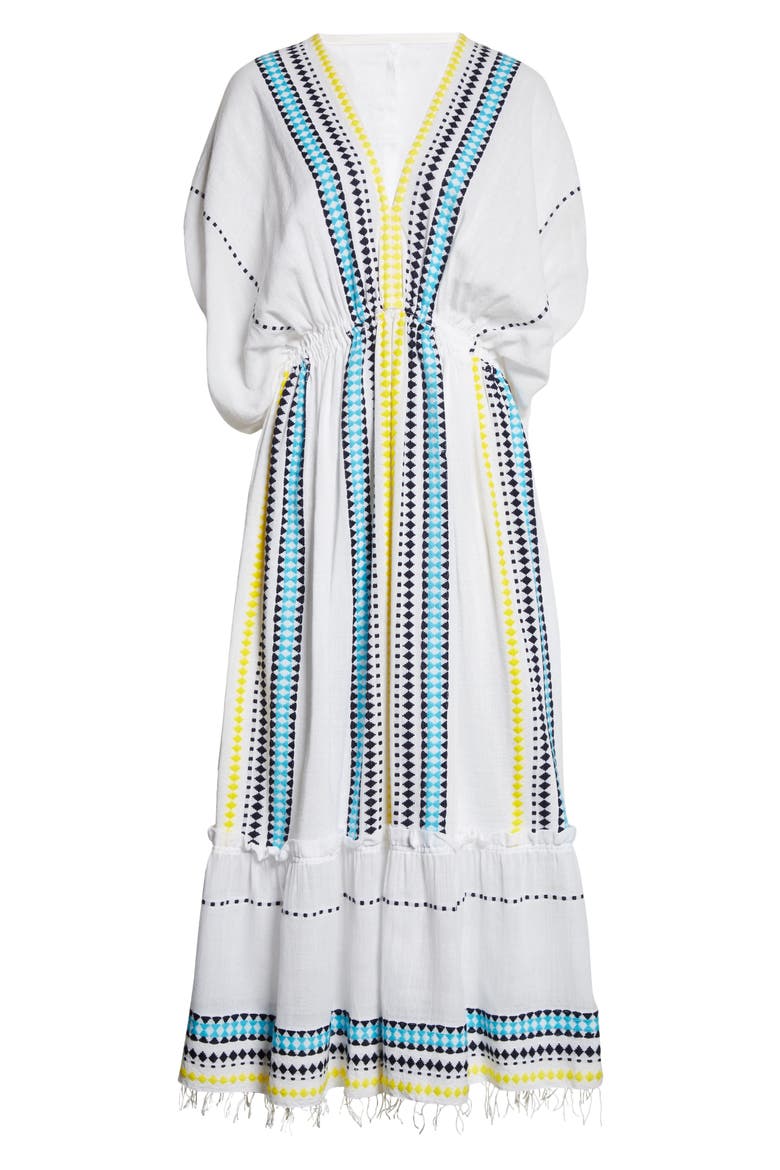 Sediri Plunge Neck Cover-Up Dress, Alternate, color, MULTI AQUA