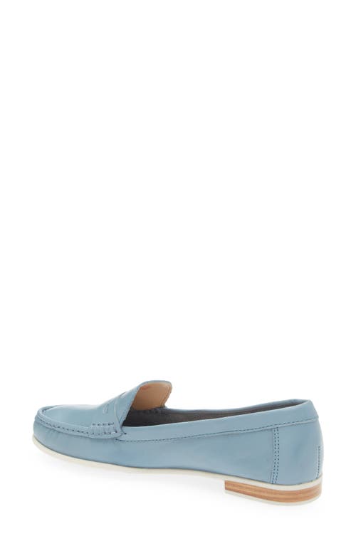 Marc Joseph New York Hamptons Penny Loafer In Frost Blue Napa/white Sole