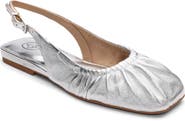 Ash Bibi Ruched Square Toe Slingback Flat