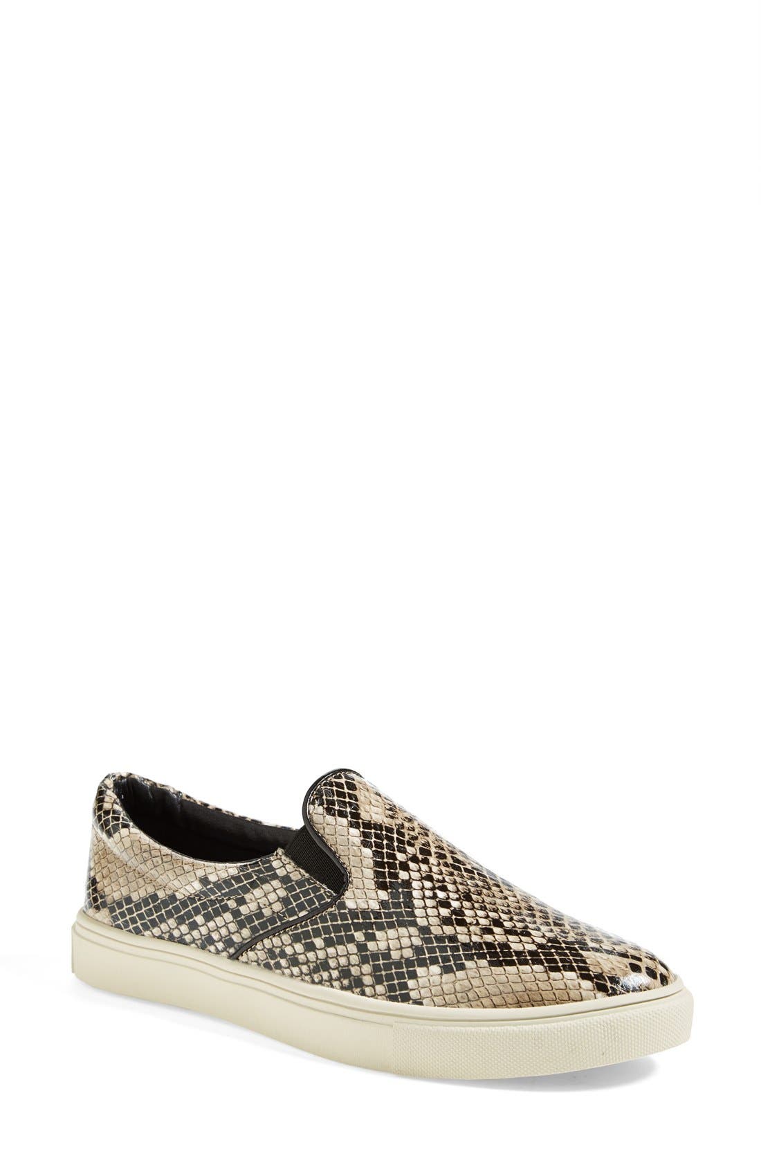 'Ecntrc-c' Snake-Embossed Slip-On Sneaker, Main, color, NATURAL SNAKE
