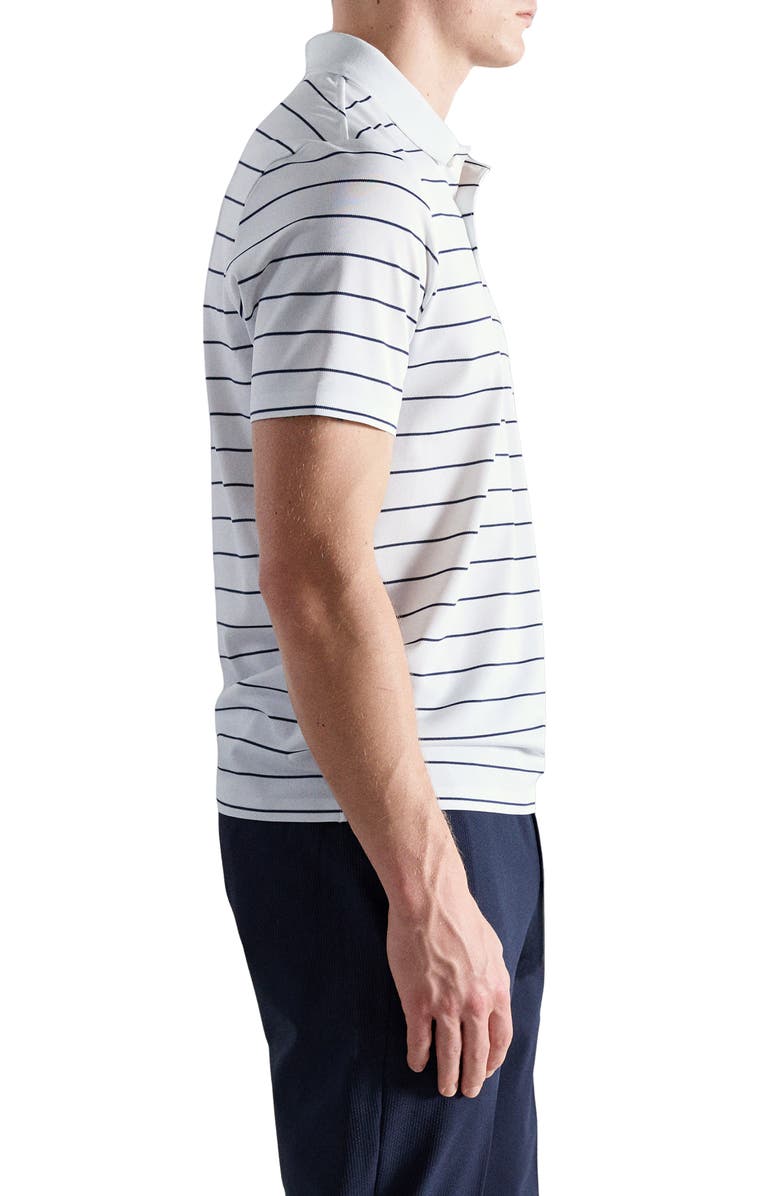 MANGO Slim Fit Stripe CoolMax<sup>®</sup> Piqué Polo, Alternate, color, White