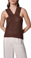 Donna Karan New York Metallic Open Stitch Sweater Tank