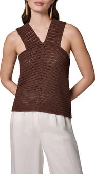 Donna Karan New York Metallic Open Stitch Sweater Tank