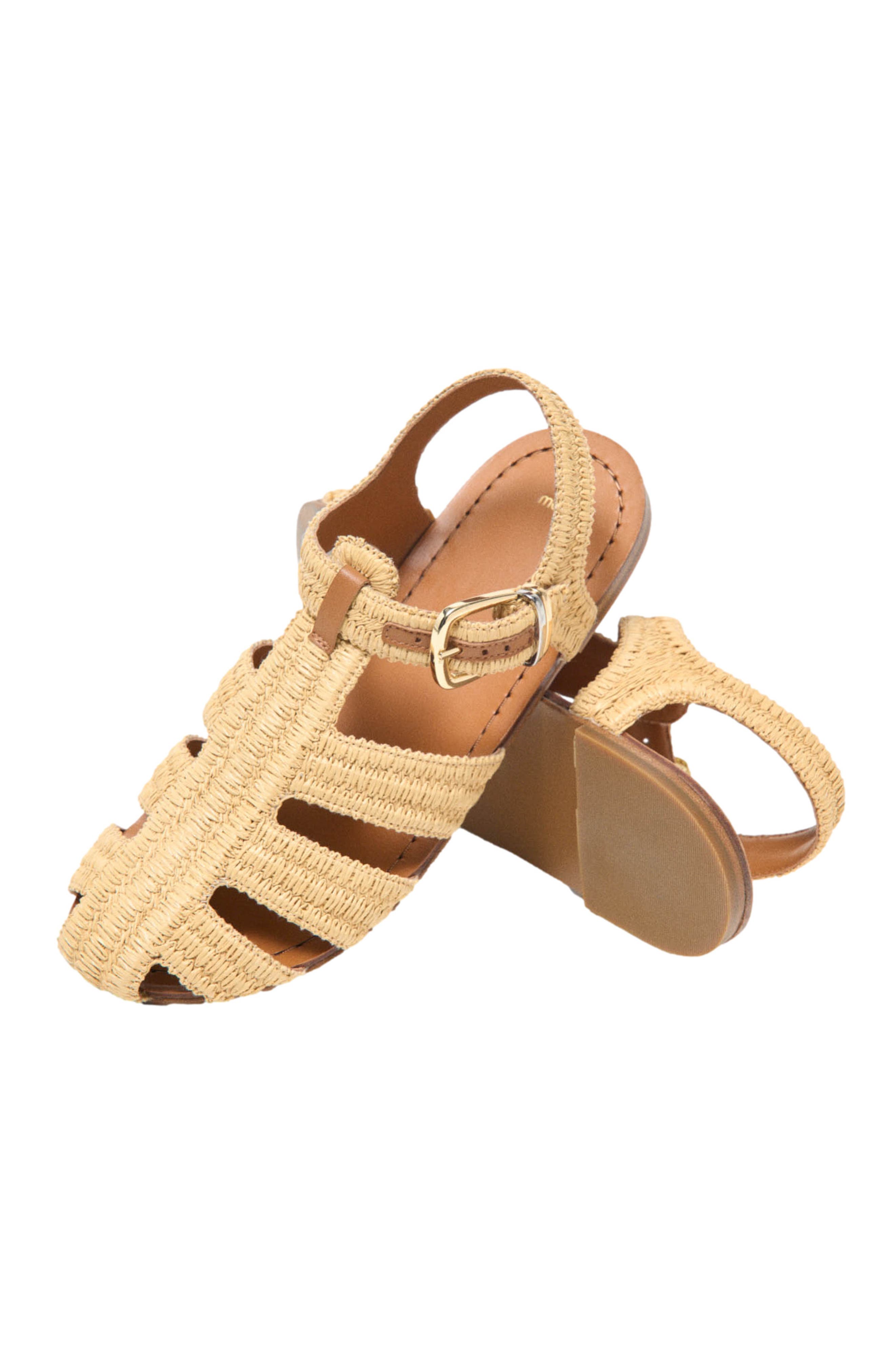 maje Flat strap sandals, Alternate, color, Beige