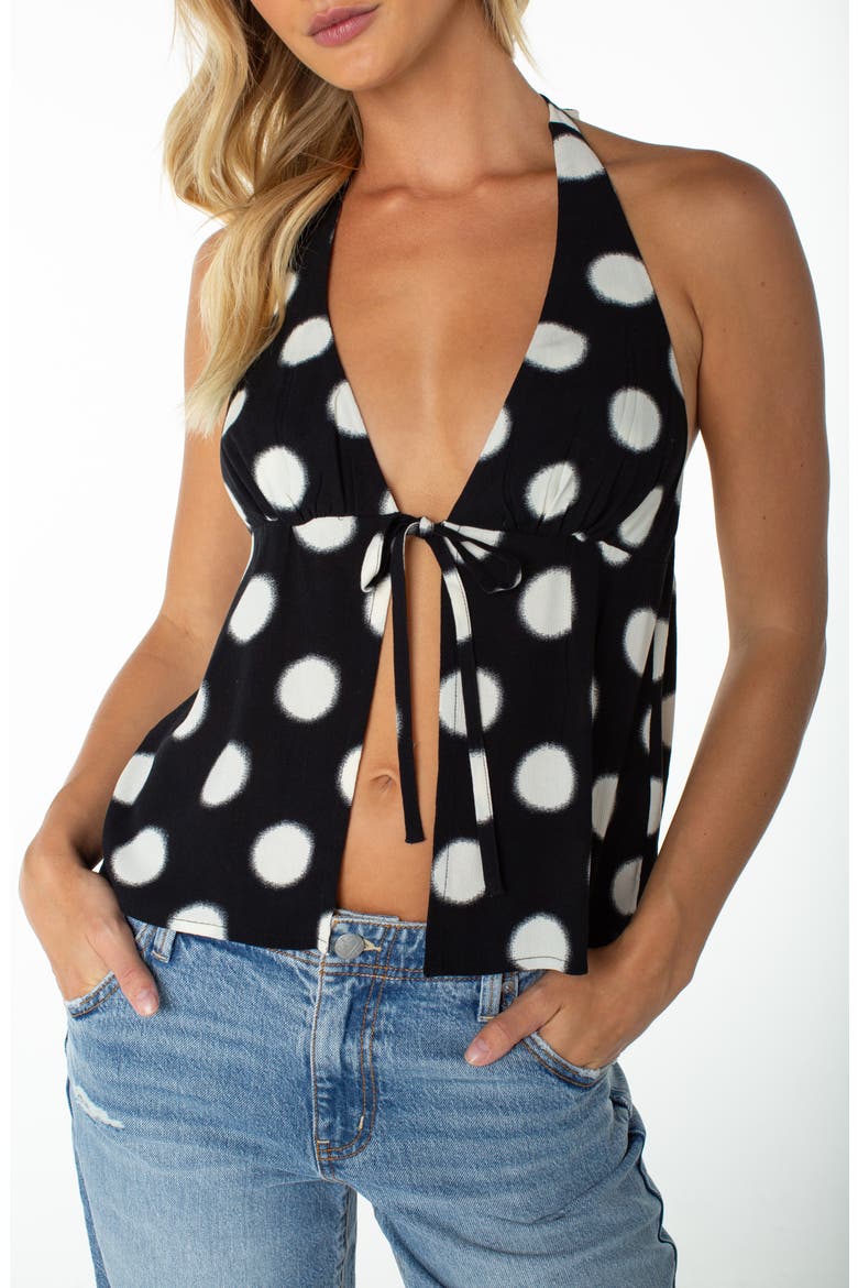 Fairweather Split Front Halter Top, Main, color, ANTHRACITE