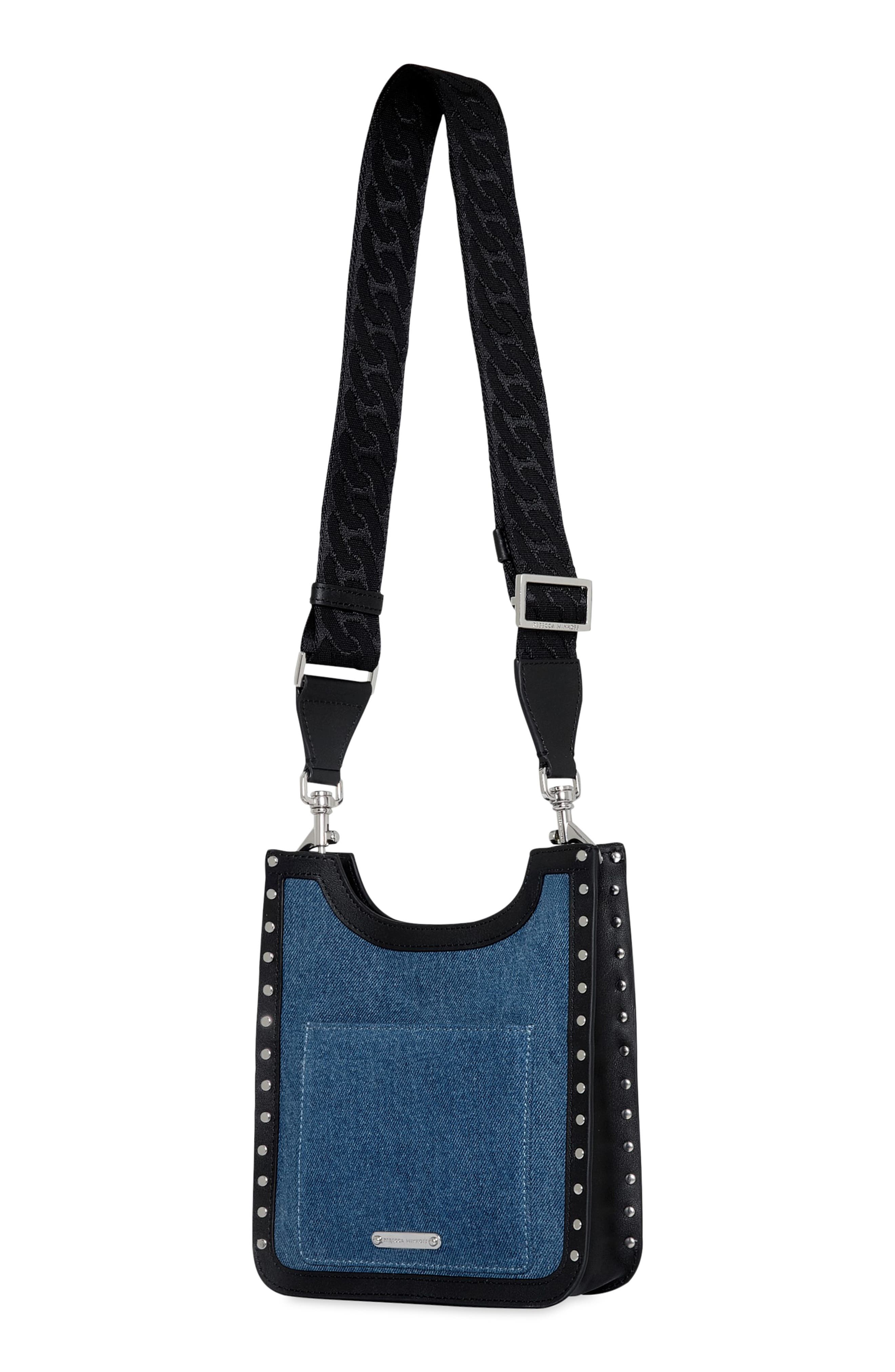 Rebecca Minkoff Mini Darren Feed Bag, Alternate, color, Denim