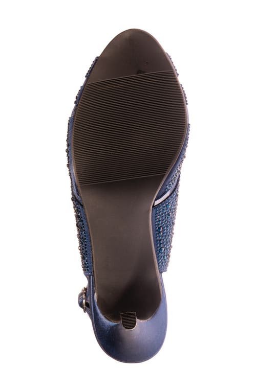 Lady Couture Rhinstone Slingback Sandal In Navy