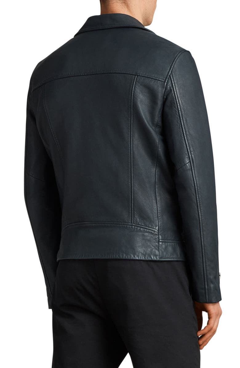AllSaints Carver Slim Fit Leather Biker Jacket, Alternate, color,