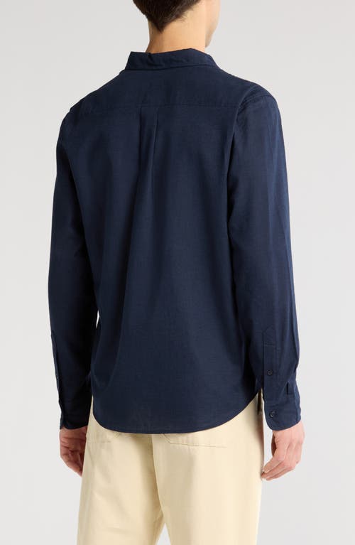 14TH & UNION 14TH & UNION SOLID LINEN & COTTON BUTTON-UP SHIRT