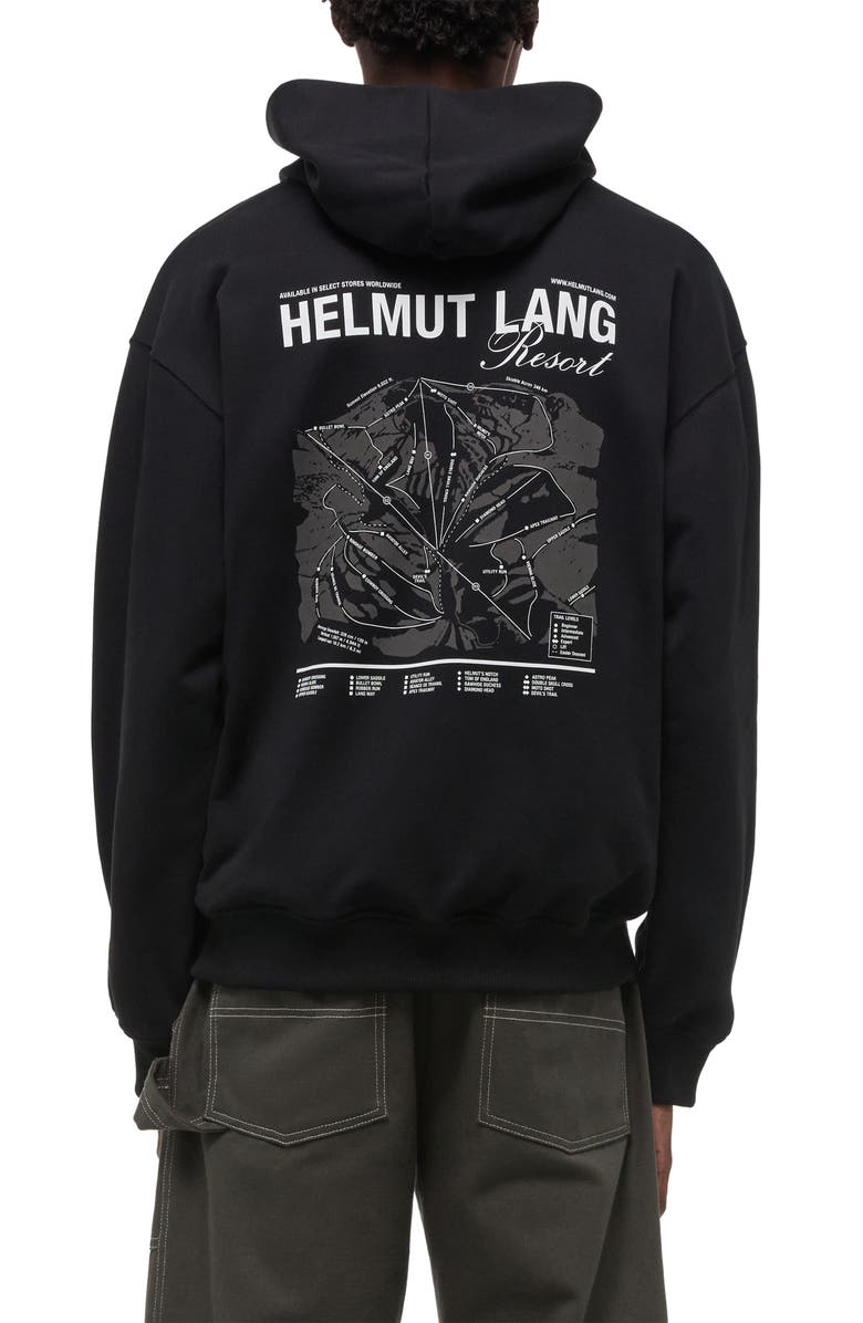 Helmut Lang Ski Map Graphic Hoodie, Alternate, color, Black