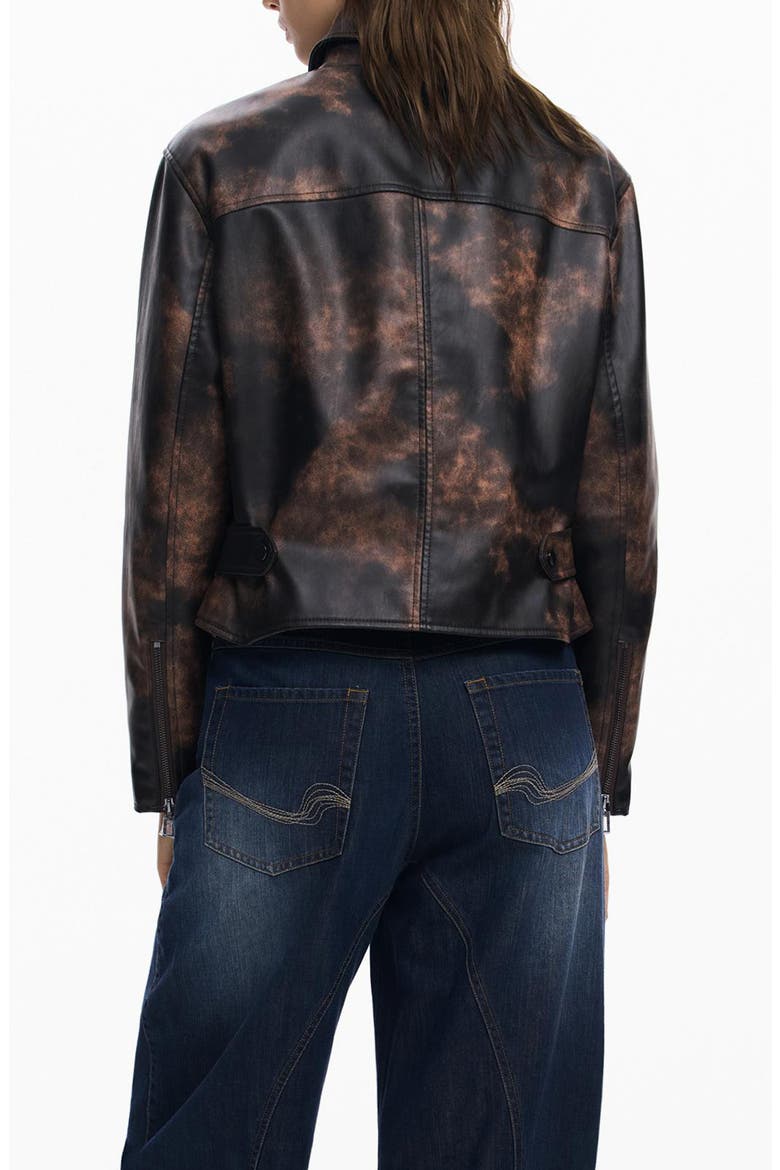 Faux Leather Jacket, Alternate, color, KHAKI