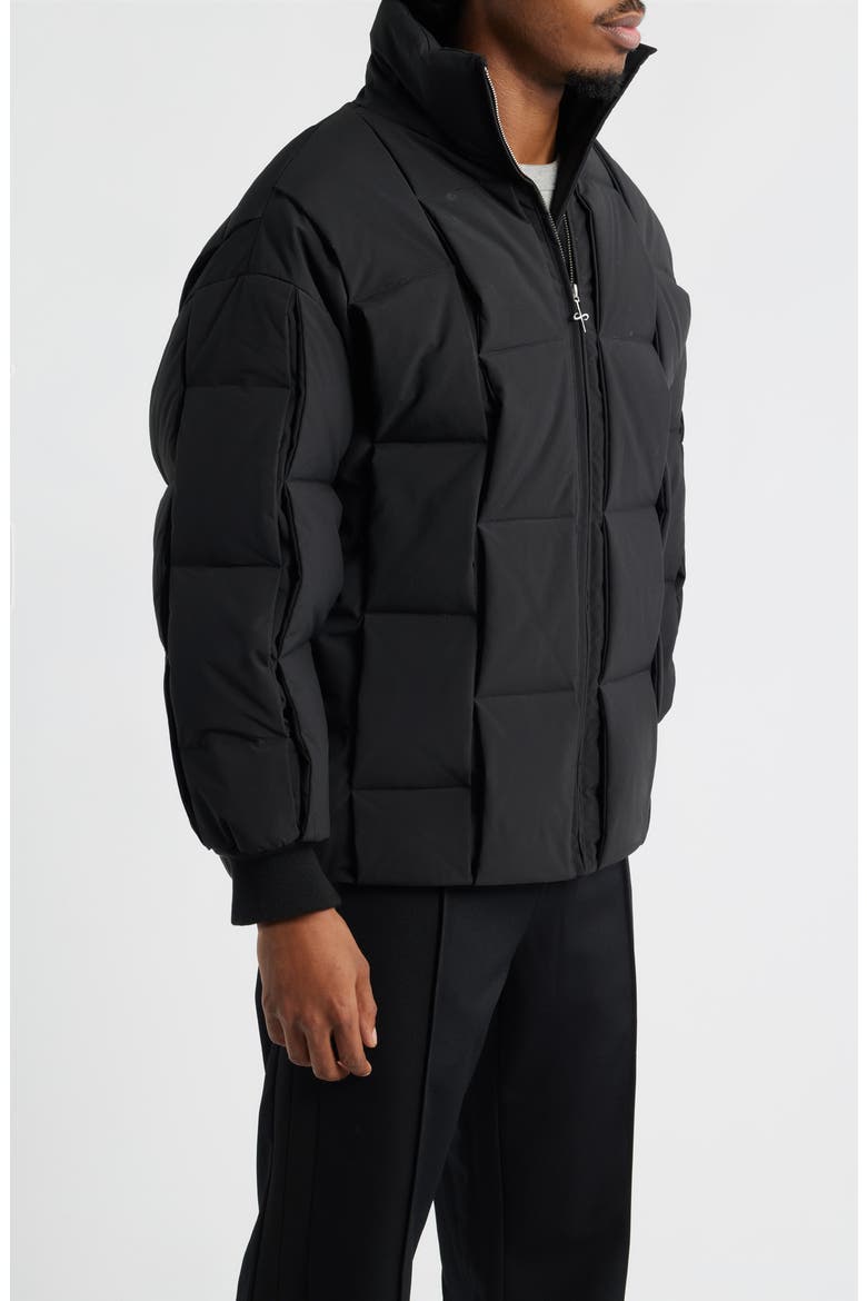 Milazzo Basketweave Quilted Puffer Jacket, Alternate, color, BLACK