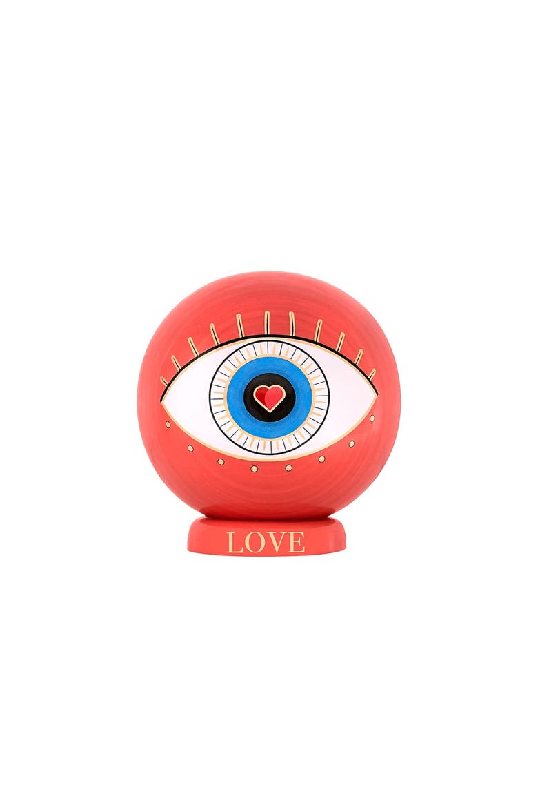 Power of Love - Evil Eye Heart Statue, Main, color, Pink/white/blue