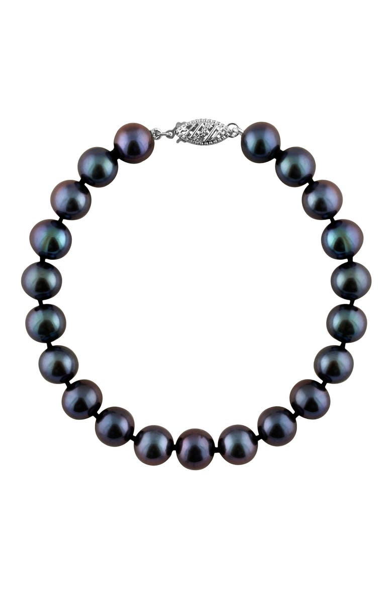 Black Cultured Freshwater Pearl Bracelet, Main, color, BLACK
