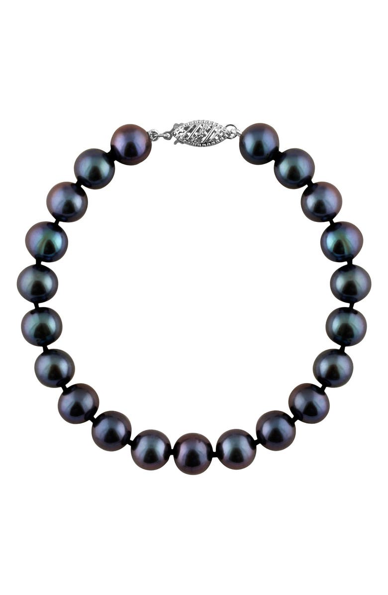 SPLENDID PEARLS Black Cultured Freshwater Pearl Bracelet, Main, color, Black