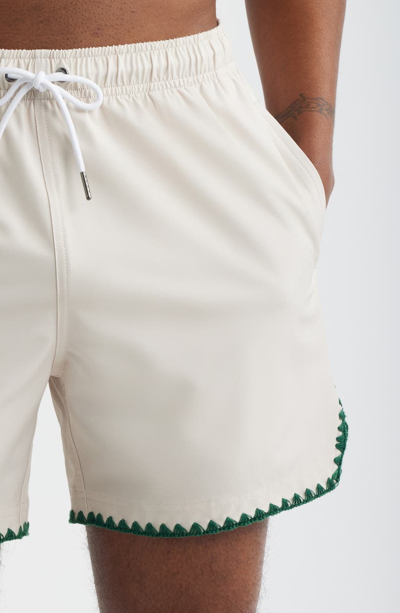 MAVRANS Golf Ball Stitch Swim Trunks, Alternate, color, White