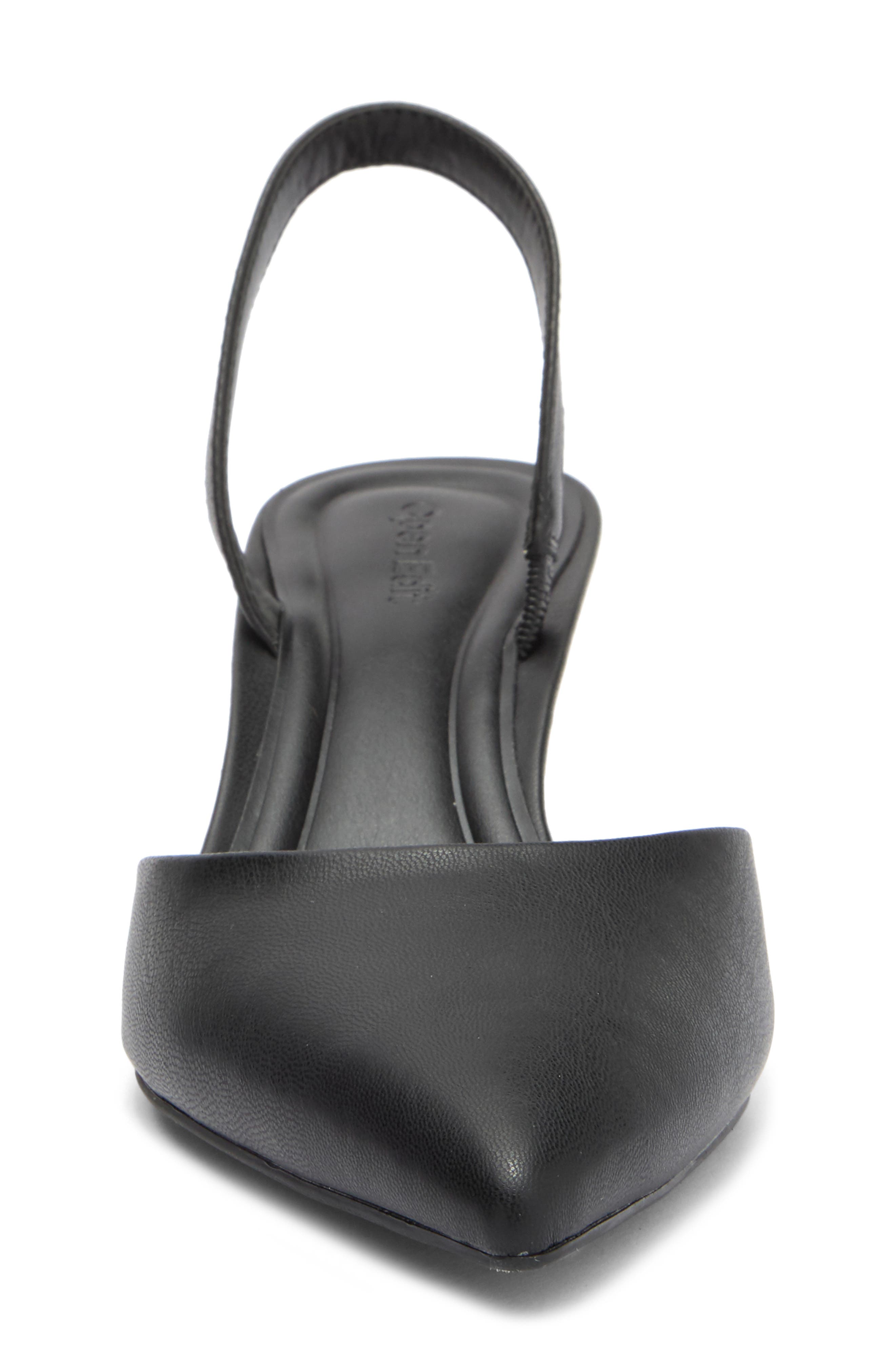 Open Edit Cammie Kitten Heel Slingback Pump, Alternate, color, Black Smooth