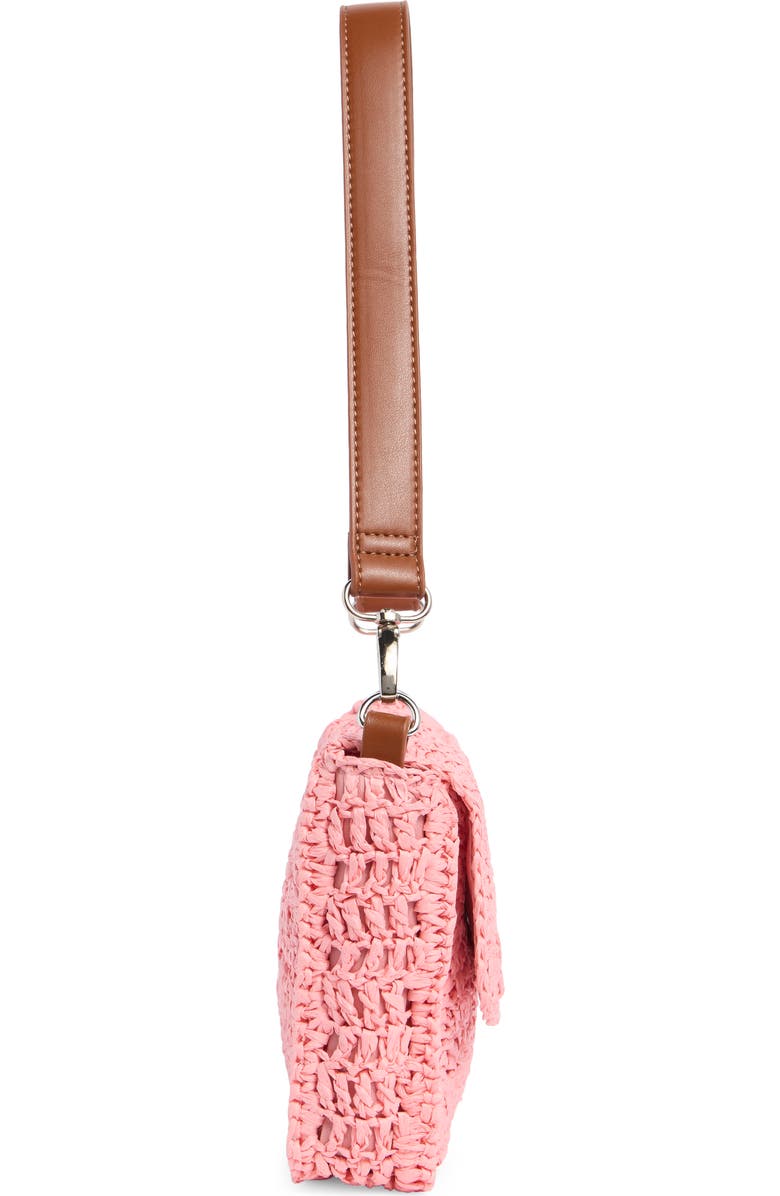 Collection XIIX Crochet Squares Raffia Shoulder Bag, Alternate, color, Peach