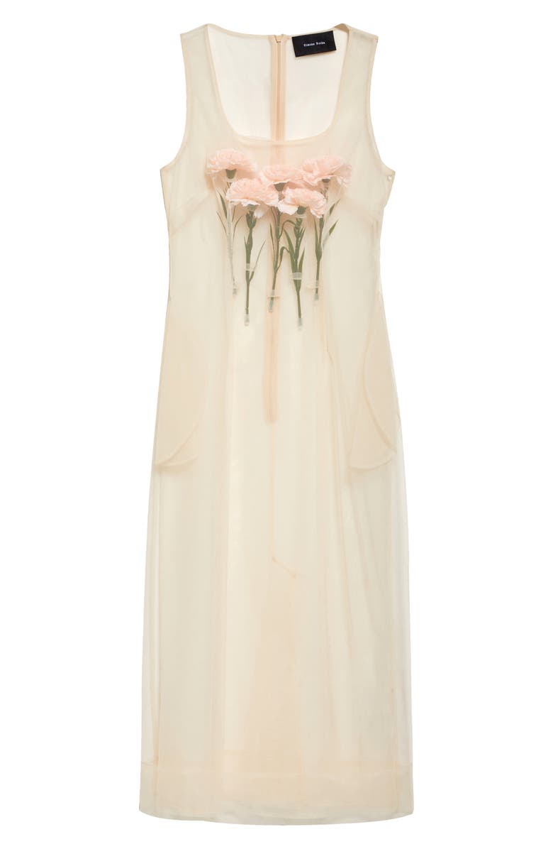 Simone Rocha Stuffed Carnation Square Neck Tulle Dress, Alternate, color, 