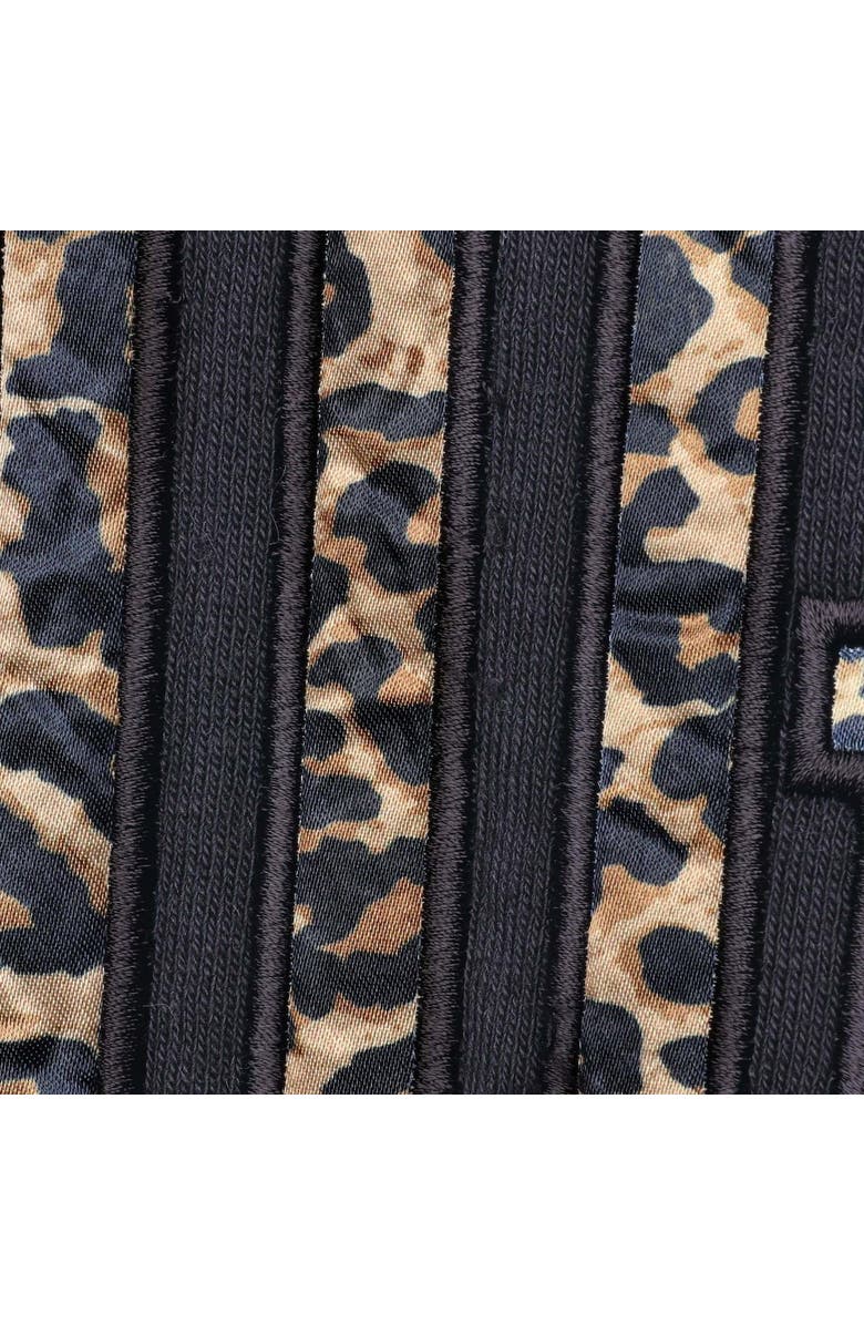 PRESSBOX Women's Pressbox Black UCF Knights Dallas Animal Print Raglan Pullover Sweatshirt, Alternate, color,