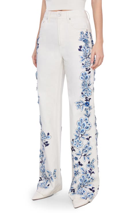Weezy Floral Embroidered Bootcut Jeans