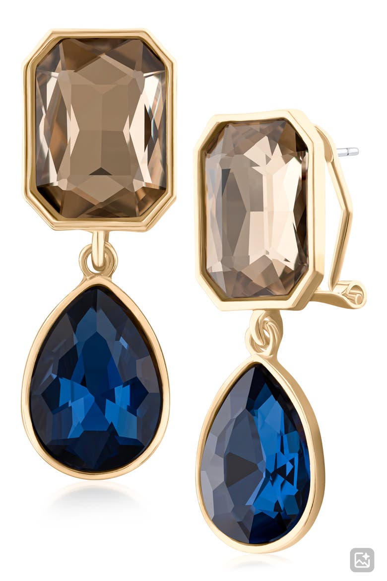Crystal Drop Earrings (Nordstrom Exclusive), Main, color, BLUE/ GOLD