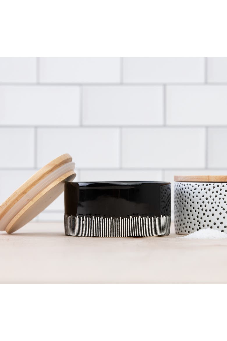 Stripe Pinch Jar Ceramic Black 9 oz, Alternate, color, Black