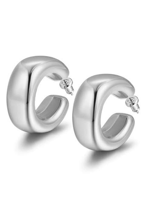 Oversize Puff Hoop Earrings