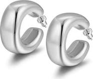 Jane Basch Designs Oversize Puff Hoop Earrings